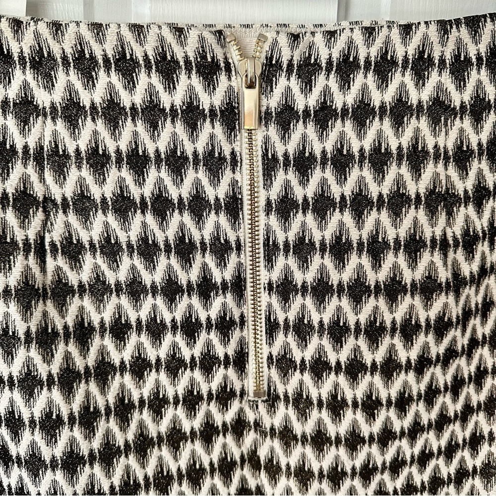LOFT Diamond Jacquard A-Line Black Gold Mini Skirt - NWT - Picture 5 of 10